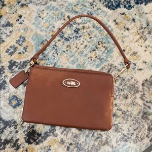 Coach Camel Leather Wristlet